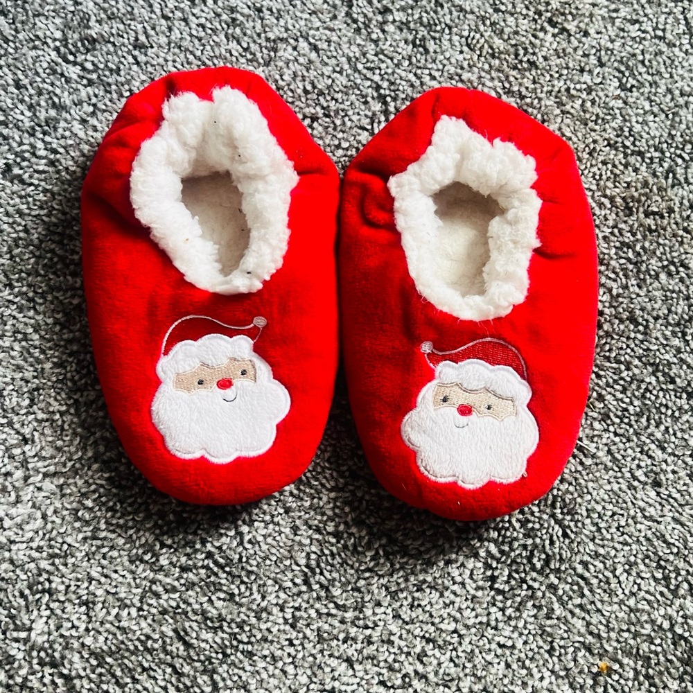 Cozy Santa Slippers - Red and White Holiday Plush